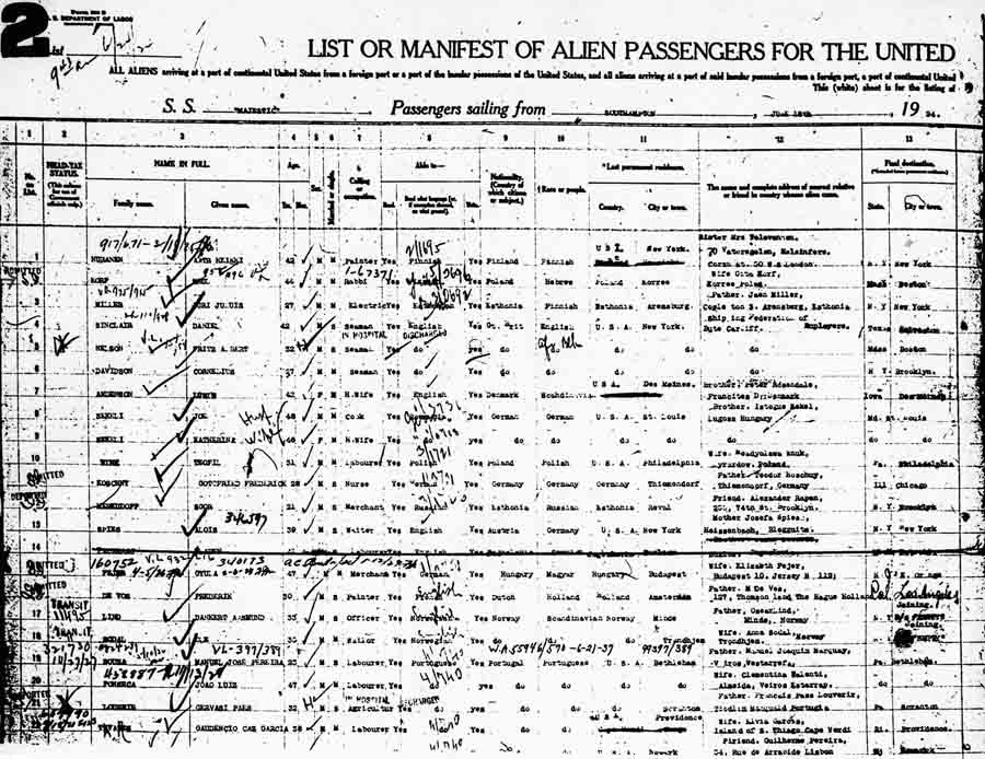 ship manifest